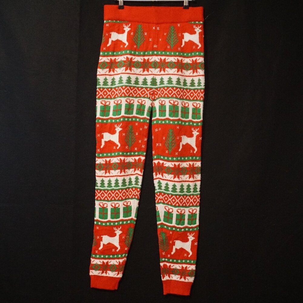 Poof! Holiday Sweater Pants Leggings Joggers Women’s Medium